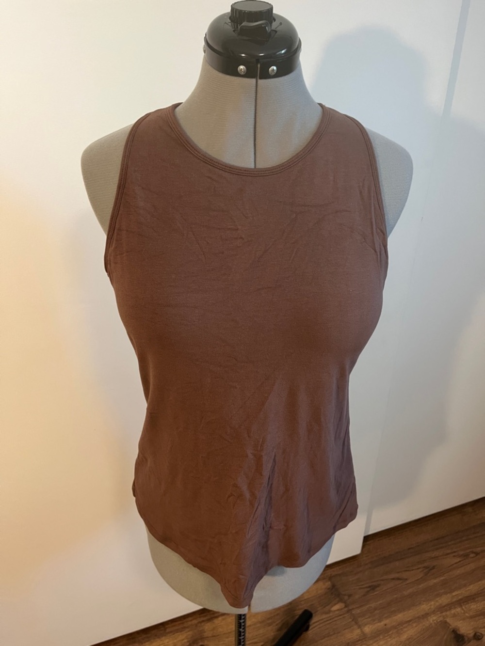 Klassy Network Brown Crewneck Tank Top